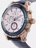 Buy Shop Guess Pinnacle Chronograph White Dial Blue Leather Strap Watch For Men - W0673G6 USA Online