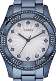 Buy Shop Guess Pinwheel Analog Silver Dial Blue Steel Strap Watch for Women - W0702L1 USA Online