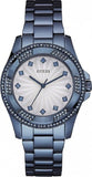 Buy Shop Guess Pinwheel Analog Silver Dial Blue Steel Strap Watch for Women - W0702L1 USA Online