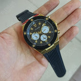 Buy Shop Guess Poseidon Chronograph Black Dial Black Rubber Strap Watch for Men - GW0057G1 USA Online