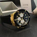 Buy Shop Guess Poseidon Chronograph Black Dial Black Rubber Strap Watch for Men - GW0057G1 USA Online