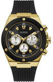 Buy Shop Guess Poseidon Chronograph Black Dial Black Rubber Strap Watch for Men - GW0057G1 USA Online