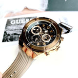 Buy Shop Guess Poseidon Chronograph Black Dial Black Silicone Strap Watch For Men - GW0425G1 USA Online