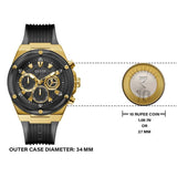 Buy Shop Guess Poseidon Chronograph Black Dial Black Silicone Strap Watch For Men - GW0425G1 USA Online