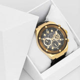Buy Shop Guess Poseidon Chronograph Black Dial Black Silicone Strap Watch For Men - GW0425G1 USA Online