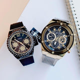 Buy Shop Guess Poseidon Chronograph Black Dial Black Silicone Strap Watch For Men - GW0425G1 USA Online