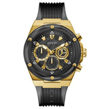 Buy Shop Guess Poseidon Chronograph Black Dial Black Silicone Strap Watch For Men - GW0425G1 USA Online