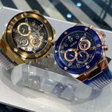 Buy Shop Guess Poseidon Chronograph Blue Dial Blue Silicone Strap Watch For Men - GW0425G3 USA Online