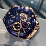 Buy Shop Guess Poseidon Chronograph Blue Dial Blue Silicone Strap Watch For Men - GW0425G3 USA Online