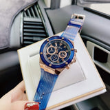 Buy Shop Guess Poseidon Chronograph Blue Dial Blue Silicone Strap Watch For Men - GW0425G3 USA Online