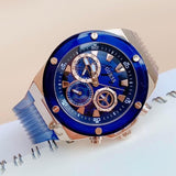 Buy Shop Guess Poseidon Chronograph Blue Dial Blue Silicone Strap Watch For Men - GW0425G3 USA Online