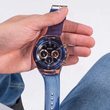 Buy Shop Guess Poseidon Chronograph Blue Dial Blue Silicone Strap Watch For Men - GW0425G3 USA Online