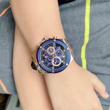 Buy Shop Guess Poseidon Chronograph Blue Dial Blue Silicone Strap Watch For Men - GW0425G3 USA Online