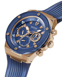 Buy Shop Guess Poseidon Chronograph Blue Dial Blue Silicone Strap Watch For Men - GW0425G3 USA Online