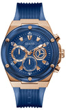Buy Shop Guess Poseidon Chronograph Blue Dial Blue Silicone Strap Watch For Men - GW0425G3 USA Online