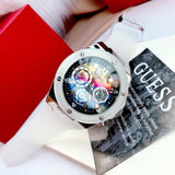 Buy Shop Guess Poseidon Chronograph Rainbow Dial White Silicone Strap Watch For Men - GW0425G4 USA Online