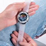 Buy Shop Guess Poseidon Chronograph Rainbow Dial White Silicone Strap Watch For Men - GW0425G4 USA Online
