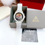 Buy Shop Guess Poseidon Chronograph Rainbow Dial White Silicone Strap Watch For Men - GW0425G4 USA Online