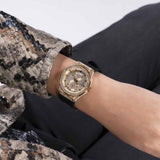 Buy Shop Guess Princess Crystals Gold Dial Black Silicone Strap Watch For Women - GW0439L2 USA Online