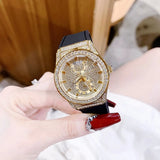 Buy Shop Guess Princess Crystals Gold Dial Black Silicone Strap Watch For Women - GW0439L2 USA Online