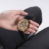 Buy Shop Guess Princess Crystals Gold Dial Black Silicone Strap Watch For Women - GW0439L2 USA Online