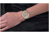 Buy Shop Guess Princess Crystals Gold Dial Black Silicone Strap Watch For Women - GW0439L2 USA Online