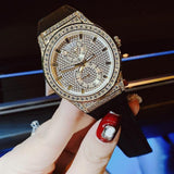 Buy Shop Guess Princess Crystals Gold Dial Black Silicone Strap Watch For Women - GW0439L2 USA Online