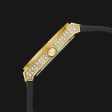 Buy Shop Guess Princess Crystals Gold Dial Black Silicone Strap Watch For Women - GW0439L2 USA Online