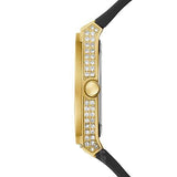 Buy Shop Guess Princess Crystals Gold Dial Black Silicone Strap Watch For Women - GW0439L2 USA Online