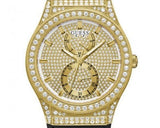 Buy Shop Guess Princess Crystals Gold Dial Black Silicone Strap Watch For Women - GW0439L2 USA Online