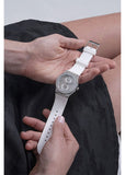 Buy Shop Guess Princess Crystals Silver Dial White Silicone Strap Watch For Women - GW0439L1 USA Online