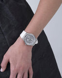 Buy Shop Guess Princess Crystals Silver Dial White Silicone Strap Watch For Women - GW0439L1 USA Online
