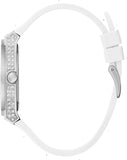 Buy Shop Guess Princess Crystals Silver Dial White Silicone Strap Watch For Women - GW0439L1 USA Online
