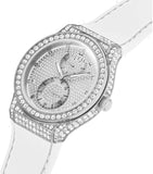 Buy Shop Guess Princess Crystals Silver Dial White Silicone Strap Watch For Women - GW0439L1 USA Online