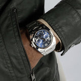 Buy Shop Guess Prodigy Chronograph Blue Dial Silver Steel Strap Watch For Men - GW0624G1 USA Online