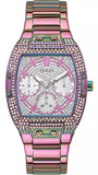 Guess Phoenix Chronograph Crystals Silver Dial Pink Steel Strap Watch For Women - GW0104L4