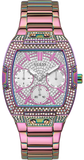 Guess Phoenix Chronograph Crystals Silver Dial Pink Steel Strap Watch For Women - GW0104L4