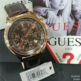 Buy Shop Guess Pursuit Chronograph Brown Dial Brown Leather Strap Watch for Men - W0500G3 USA Online