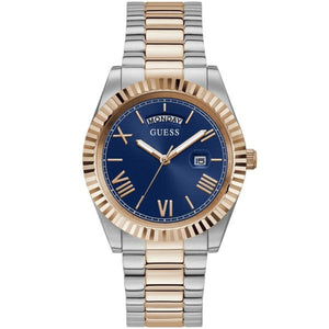 Buy Shop Guess Quartz Blue Dial Two Tone Steel Strap Watch For Men - GW0265G12 USA Online