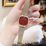 Buy Shop Guess Quartz Red Dial Gold Mesh Strap Watch For Women - GW0354L4 USA Online