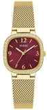 Buy Shop Guess Quartz Red Dial Gold Mesh Strap Watch For Women - GW0354L4 USA Online