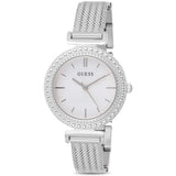 Buy Shop Guess Quartz Silver Dial Silver Mesh Bracelet Watch For Women - W1152L1 USA Online