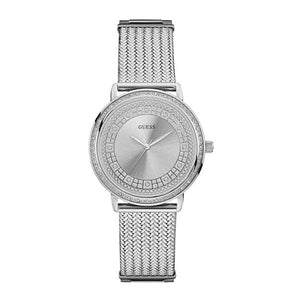 Buy Shop Guess Quartz Silver Dial Willow Stainless Steel Mesh Bracelet Watch For Women - W0836L2 USA Online