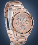 Buy Shop Guess Queen Multifunction Rose Gold Dial Rose Gold Steel Strap Watch For Women - GW0464L3 USA Online