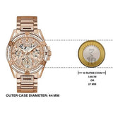 Buy Shop Guess Queen Multifunction Rose Gold Dial Rose Gold Steel Strap Watch For Women - GW0464L3 USA Online