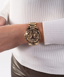 Buy Shop Guess Queen Multifunction Rose Gold Dial Rose Gold Steel Strap Watch For Women - GW0464L3 USA Online