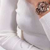Buy Shop Guess Queen Multifunction Rose Gold Dial Rose Gold Steel Strap Watch For Women - GW0464L3 USA Online