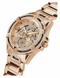Buy Shop Guess Queen Multifunction Rose Gold Dial Rose Gold Steel Strap Watch For Women - GW0464L3 USA Online