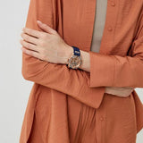 Buy Shop Guess Queen Quartz Crystals Rose Gold Dial Blue Silicone Strap Watch For Women - GW0536L5 USA Online
