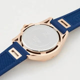 Buy Shop Guess Queen Quartz Crystals Rose Gold Dial Blue Silicone Strap Watch For Women - GW0536L5 USA Online